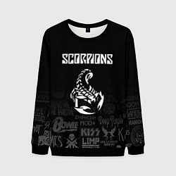 Мужской свитшот Scorpions логотипы рок групп