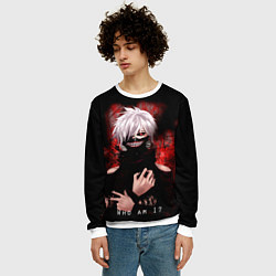 Свитшот мужской Tokyo Ghoul Токийский Гуль Who am I, цвет: 3D-белый — фото 2