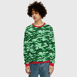 Свитшот мужской Зеленый монохромный камуфляж, цвет: 3D-красный — фото 2