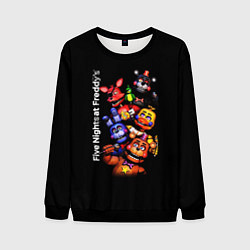 Свитшот мужской Five Nights at Freddys - FNAF - персонажи игры, цвет: 3D-черный