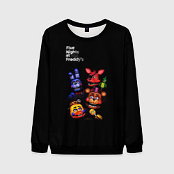 Свитшот мужской Five Nights at Freddys - персонажи, цвет: 3D-черный