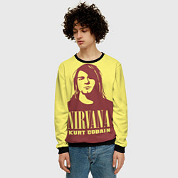 Свитшот мужской Nirvana - Kurt Cobain, цвет: 3D-черный — фото 2
