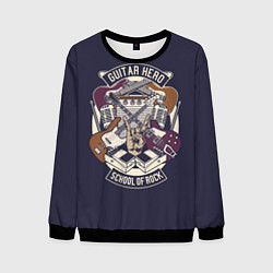 Свитшот мужской Гитарист Рок Музыкант, цвет: 3D-черный