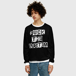 Свитшот мужской FACK THE SYSTEM, цвет: 3D-белый — фото 2