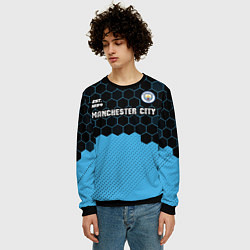 Свитшот мужской MANCHESTER CITY Manchester City Соты, цвет: 3D-черный — фото 2