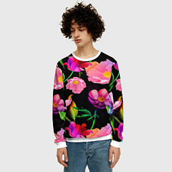 Свитшот мужской Цветочный узор Floral pattern, цвет: 3D-белый — фото 2