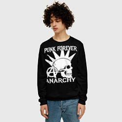 Свитшот мужской PUNK FOREVER ANARCHY, цвет: 3D-черный — фото 2