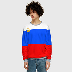 Свитшот мужской Флаг России с серпом и молотом, цвет: 3D-меланж — фото 2