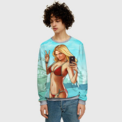 Свитшот мужской GTA Beach girl, цвет: 3D-меланж — фото 2