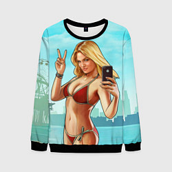 Свитшот мужской GTA Beach girl, цвет: 3D-черный