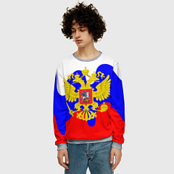 Свитшот мужской Герб россии герб, цвет: 3D-меланж — фото 2