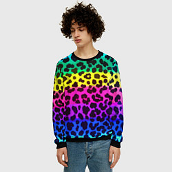 Свитшот мужской Leopard Pattern Neon, цвет: 3D-черный — фото 2