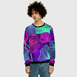 Свитшот мужской Neon color pattern Fashion 2023, цвет: 3D-черный — фото 2