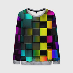 Свитшот мужской Colored Geometric 3D pattern, цвет: 3D-меланж