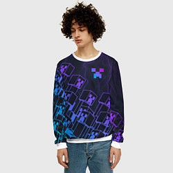 Свитшот мужской Minecraft CREEPER NEON, цвет: 3D-белый — фото 2