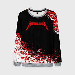 Мужской свитшот Metallica текстура белая красная