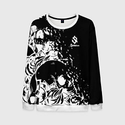 Свитшот мужской Sabaton - сабатон черепа, цвет: 3D-белый