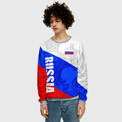 Свитшот мужской RUSSIA - SPORTWEAR - ТРИКОЛОР, цвет: 3D-меланж — фото 2