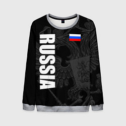 Свитшот мужской RUSSIA - BLACK EDITION, цвет: 3D-меланж