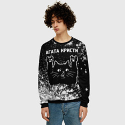 Свитшот мужской Агата Кристи Rock Cat FS, цвет: 3D-черный — фото 2