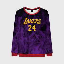 Свитшот мужской Lakers 24 фиолетовое пламя, цвет: 3D-красный