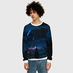 Свитшот мужской Мальчик смотрит в небо, цвет: 3D-белый — фото 2