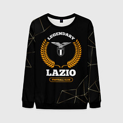 Свитшот мужской Лого Lazio и надпись Legendary Football Club на те, цвет: 3D-черный