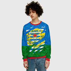 Свитшот мужской ВДВ РАЗОРВАННАЯ ТКАНЬ, цвет: 3D-красный — фото 2