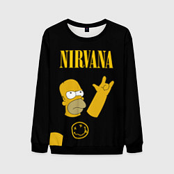 Свитшот мужской NIRVANA ГОМЕР СИМПСОН, SIMPSONS, цвет: 3D-черный