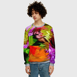 Свитшот мужской Разноцветная абстрактная композиция Лето Multi-col, цвет: 3D-меланж — фото 2