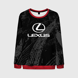 Свитшот мужской Lexus - следы шин, цвет: 3D-красный