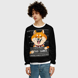 Свитшот мужской Злая сиба-ину, цвет: 3D-белый — фото 2