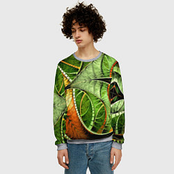 Свитшот мужской Растительный абстрактный фрактальный паттерн Veget, цвет: 3D-меланж — фото 2