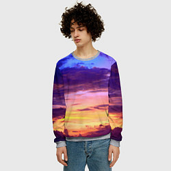 Свитшот мужской Небо на закате, цвет: 3D-меланж — фото 2