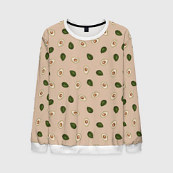 Мужской свитшот Авокадо на бежевом паттерн
