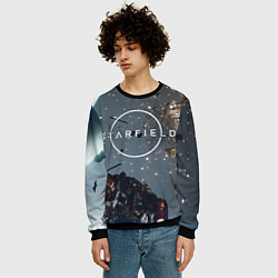 Свитшот мужской Космический бой в Starfield, цвет: 3D-черный — фото 2