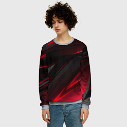 Свитшот мужской Красно-черный фон, цвет: 3D-меланж — фото 2