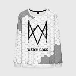Свитшот мужской Watch Dogs Glitch на темном фоне FS, цвет: 3D-белый