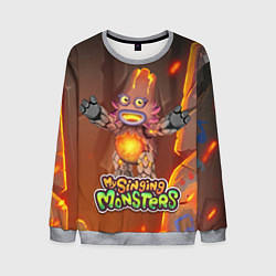 Свитшот мужской My singing monsters ЛАВАТЁКА, цвет: 3D-меланж