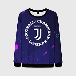 Свитшот мужской Символ Juventus и круглая надпись Football Legends, цвет: 3D-черный