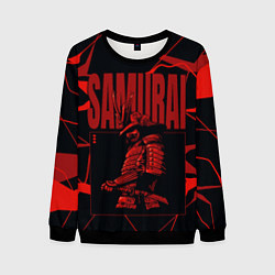 Мужской свитшот Красный самурай с красными разводами