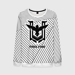 Мужской свитшот Символ Free Fire на светлом фоне с полосами