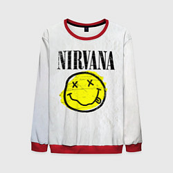 Свитшот мужской Nirvana логотип гранж, цвет: 3D-красный