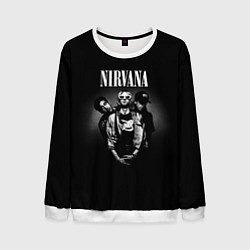 Свитшот мужской Nirvana рок-группа, цвет: 3D-белый