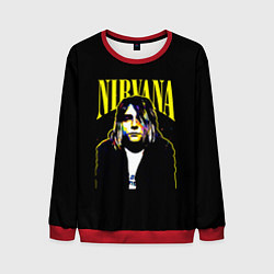 Свитшот мужской Рок - группа Nirvana, цвет: 3D-красный