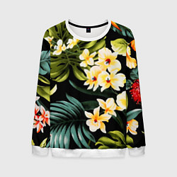 Свитшот мужской Vanguard floral composition Summer, цвет: 3D-белый
