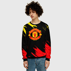 Свитшот мужской Manchester united Texture, цвет: 3D-черный — фото 2
