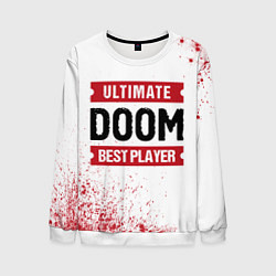 Свитшот мужской Doom: красные таблички Best Player и Ultimate, цвет: 3D-белый