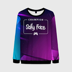 Свитшот мужской Sally Face Gaming Champion: рамка с лого и джойсти, цвет: 3D-черный