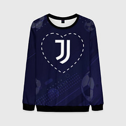 Мужской свитшот Лого Juventus в сердечке на фоне мячей